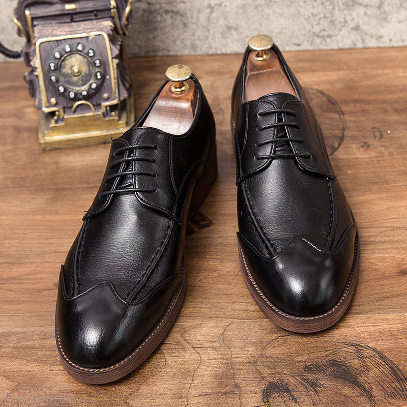 Men's Slip-On Business Casual Leather Shoes – Korean Style, Low Top, Sizes 38–47
