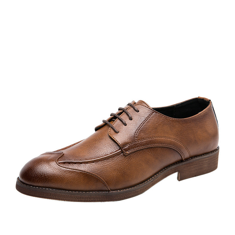 Men's Slip-On Business Casual Leather Shoes – Korean Style, Low Top, Sizes 38–47