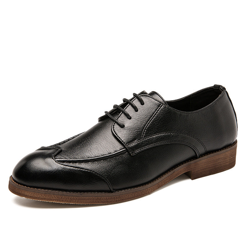 Men's Slip-On Business Casual Leather Shoes – Korean Style, Low Top, Sizes 38–47