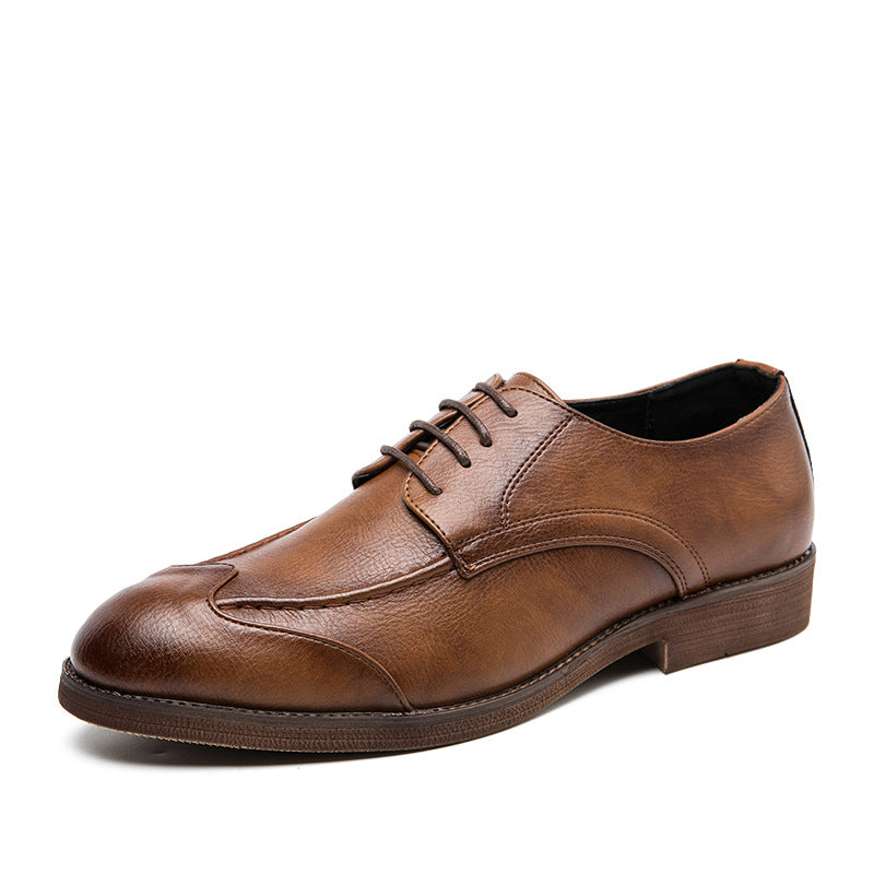 Men's Slip-On Business Casual Leather Shoes – Korean Style, Low Top, Sizes 38–47