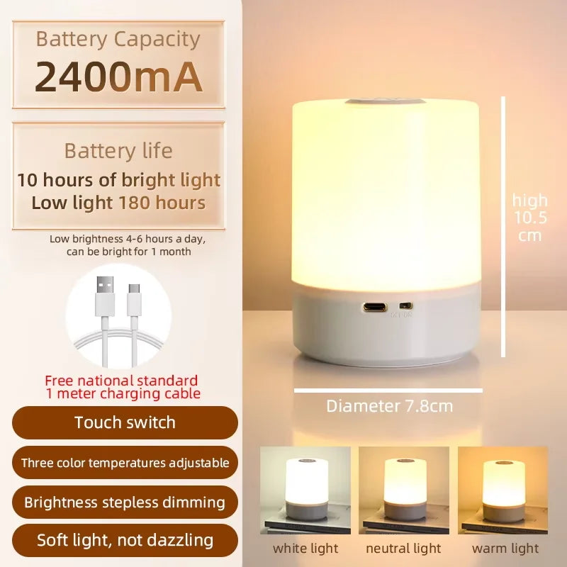 Motion Sensor Cabinet Lights Dimmable LED Night Light Wireless USB Rechargeable Led Tube Light for Wardrobe 3Colors Night Lamp